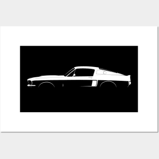 Ford Mustang Shelby GT500 (1967) Silhouette Posters and Art